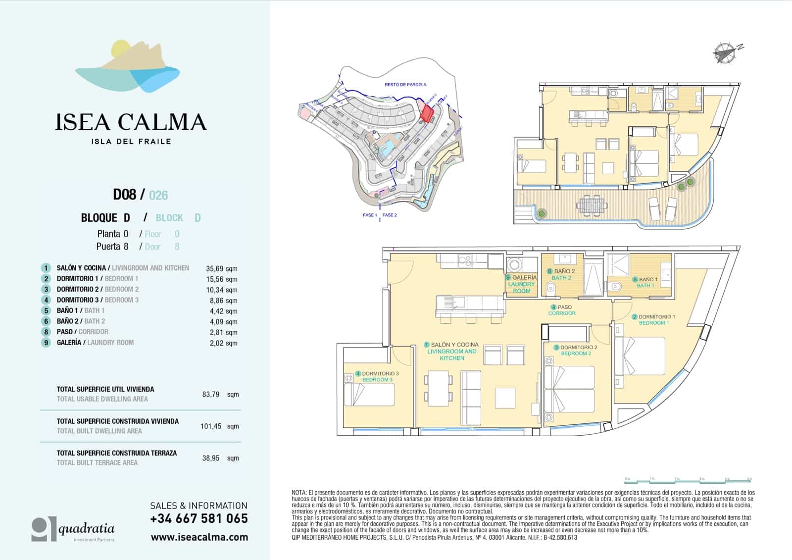 3 bedroom Apartment for sale in Aguilas with pool garage - € 384,000 (Ref: 6565648)