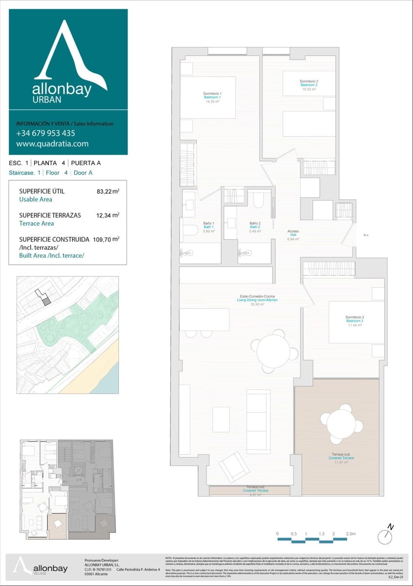 3 quarto Apartamento para venda em La Villajoyosa / Vila Joiosa com garagem - 620 000 € (Ref: 8881080)