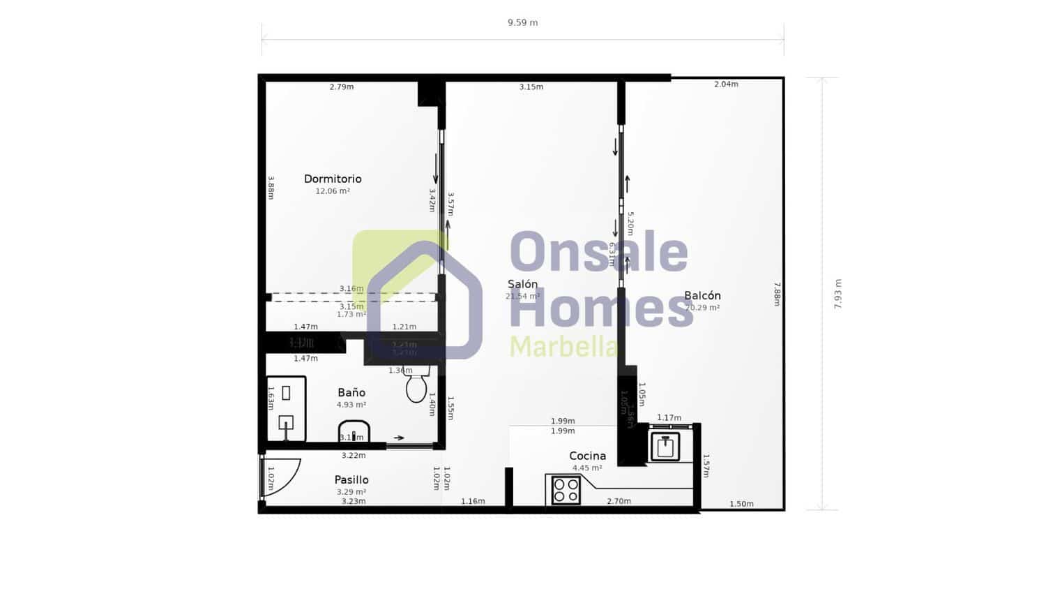 1 makuuhuone Huoneisto myytävänä paikassa Marbella mukana 
autotalli - 749 000 € (Ref: 10044421)