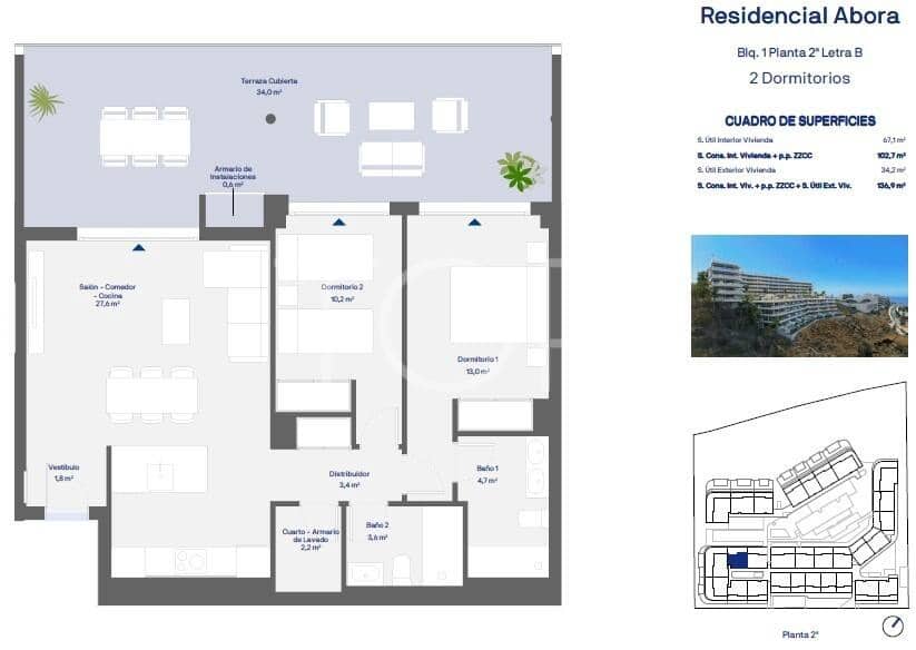 2 slaapkamer Flat te koop in Adeje met zwembad garage - € 587.920 (Ref: 10023450)