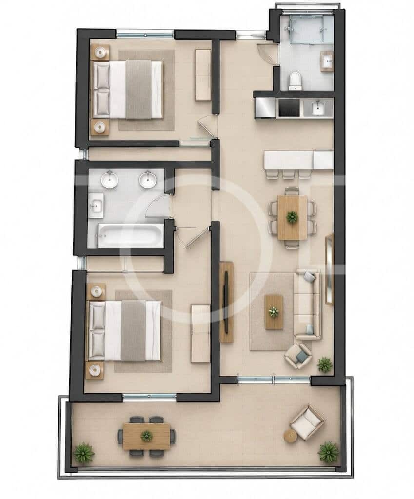 2 slaapkamer Penthouse te koop in Adeje met zwembad - € 379.000 (Ref: 10036263)