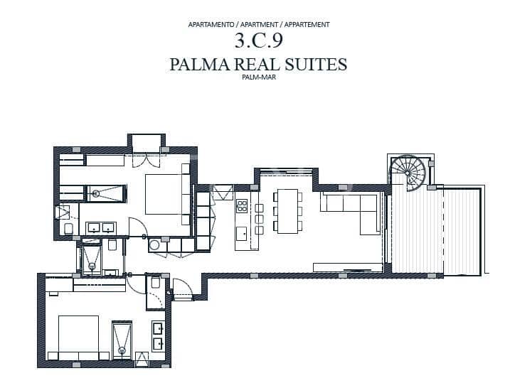 Ático de 2 habitaciones en Palm-Mar en venta con piscina garaje - 616.350 € (Ref: 10173040)
