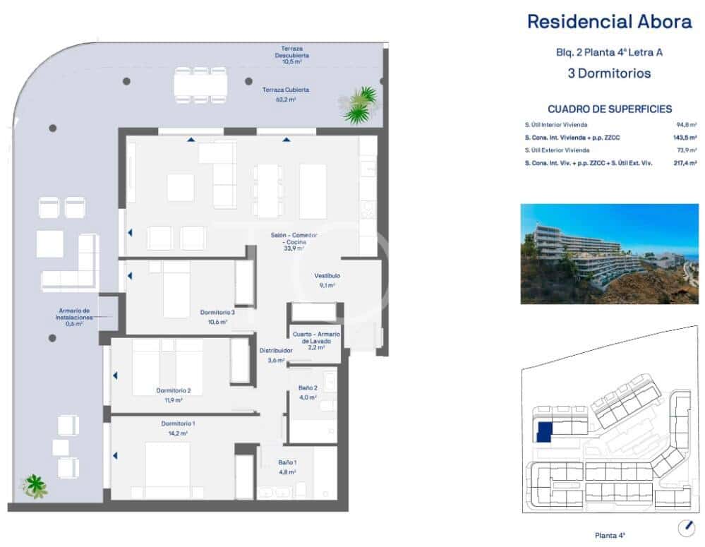 3 soverom Leilighet til salgs i Adeje med svømmebasseng garasje - € 870 950 (Ref: 10184033)