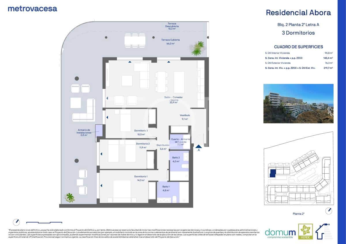 3 soveværelse Lejlighed til salg i Adeje med garage - € 819.670 (Ref: 8967786)