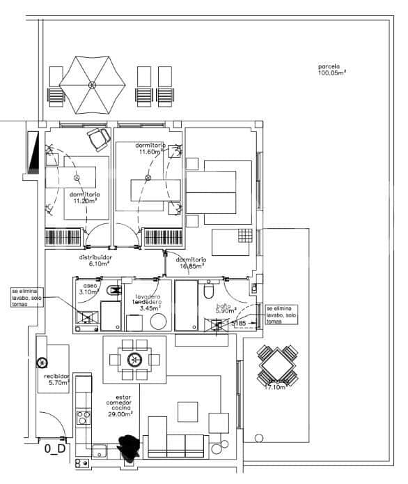 3 soveværelse Lejlighed til salg i La Tejita med swimmingpool garage - € 590.000 (Ref: 9246215)