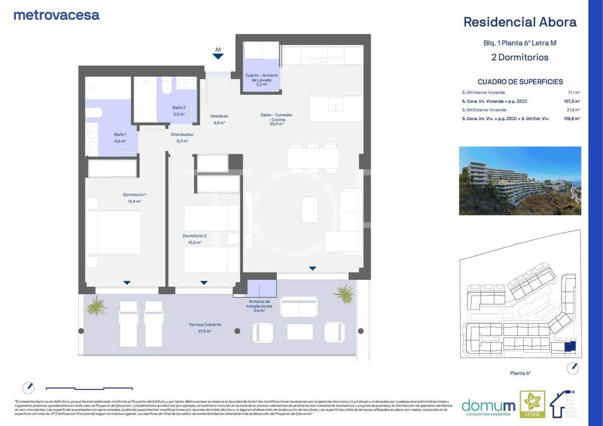 2 soverom Penthouse til salgs i Adeje med svømmebasseng garasje - € 721 035 (Ref: 9294049)