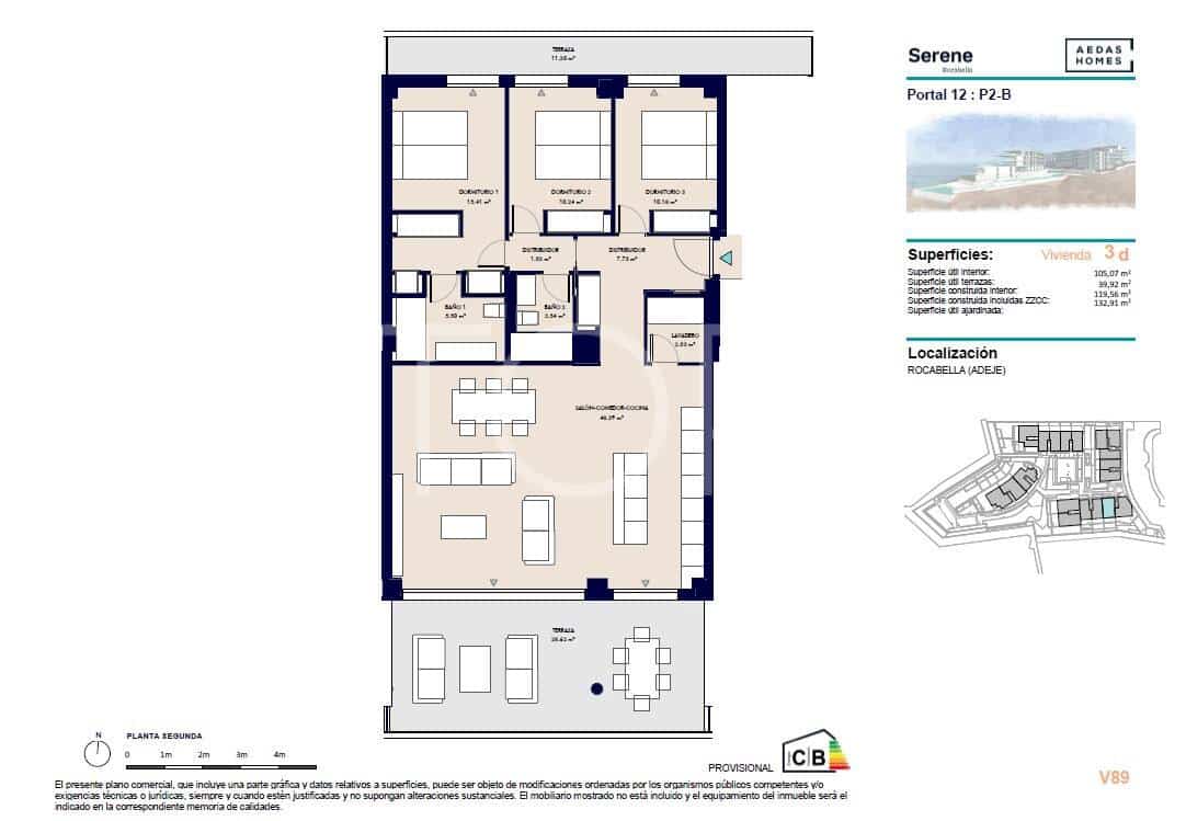 3 makuuhuone Asunto myytävänä paikassa Adeje mukana uima-altaan 
autotalli - 1 080 000 € (Ref: 9465007)