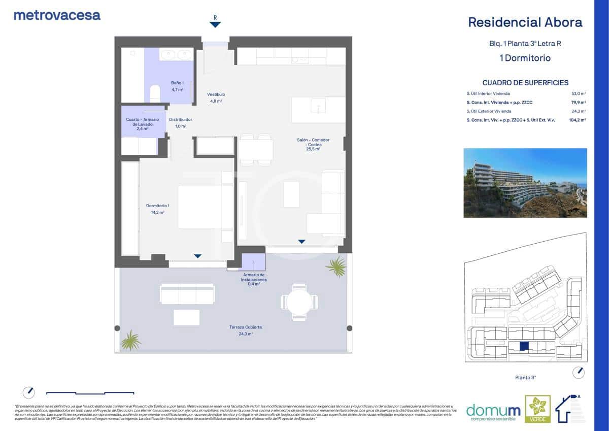 1 soveværelse Lejlighed til salg i Adeje med garage - € 388.000 (Ref: 9598371)