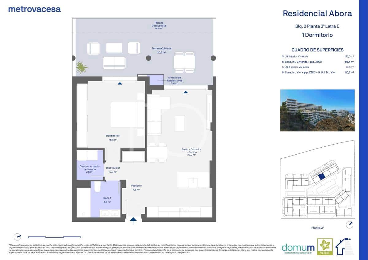 1 soveværelse Lejlighed til salg i Adeje med garage - € 389.000 (Ref: 9598372)