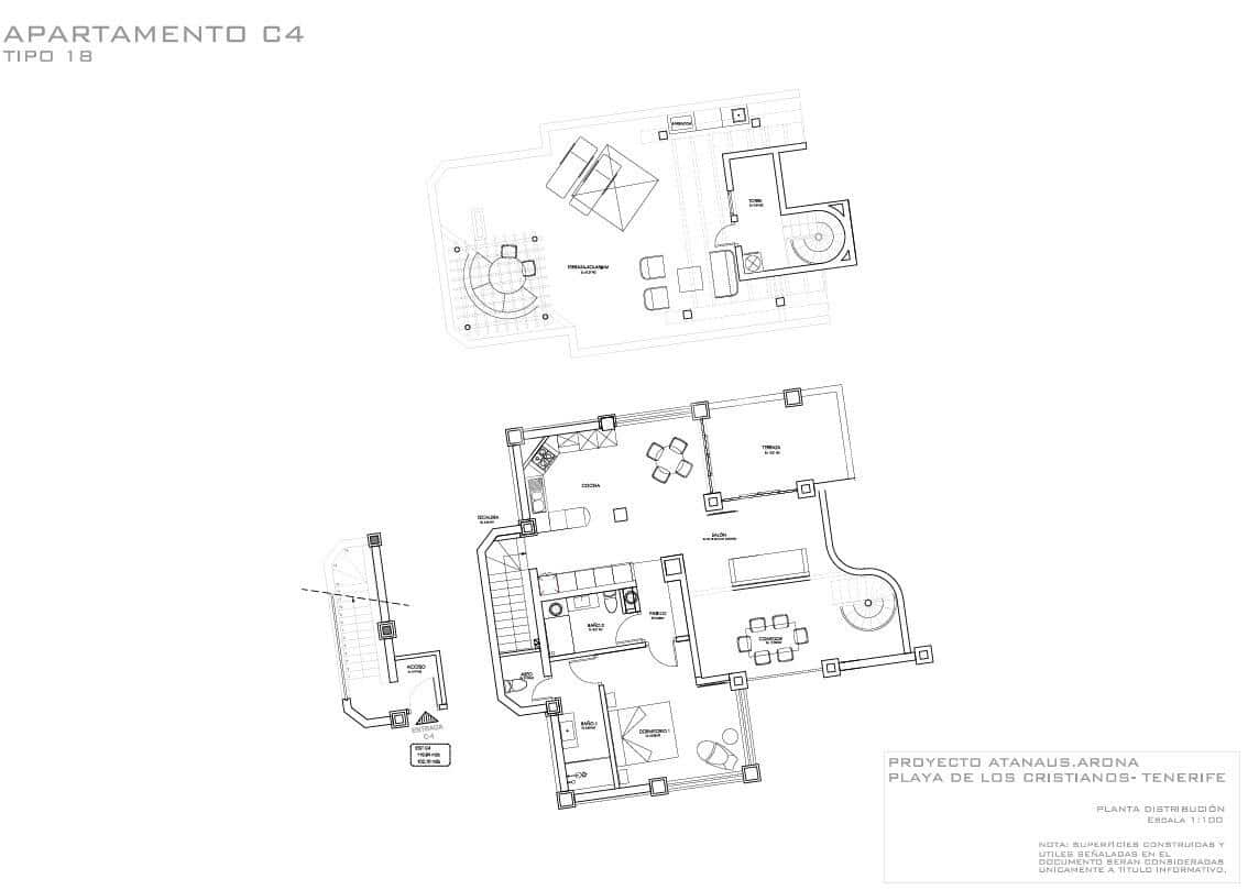 1 bedroom Penthouse for sale in Los Cristianos with pool garage - € 569,580 (Ref: 9654350)