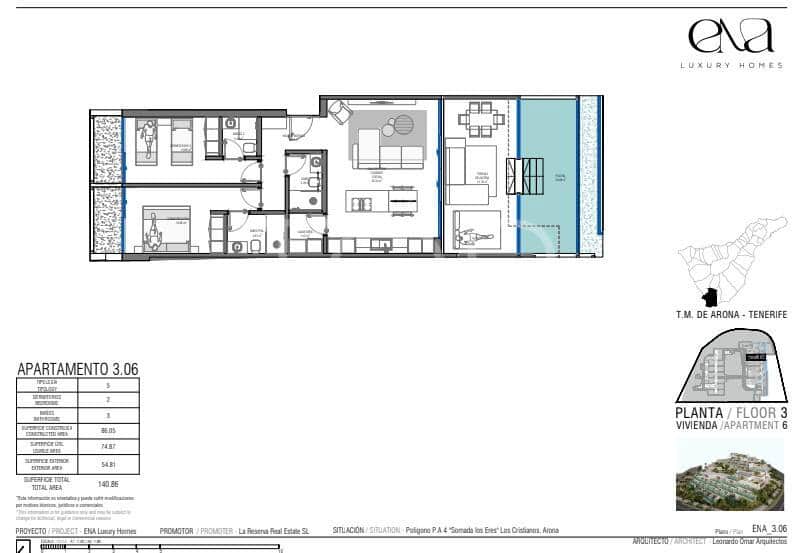 2 sypialnia Mieszkanie na sprzedaż w Los Cristianos z basenem garażem - 940 500 € (Ref: 9751472)