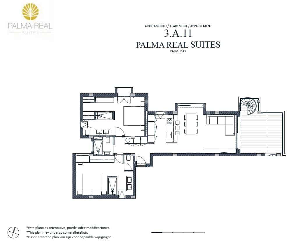 2 soverom Penthouse til salgs i Palm-Mar med svømmebasseng garasje - € 587 000 (Ref: 9798492)