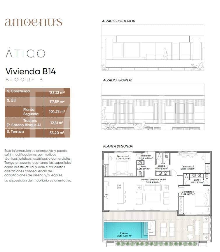 3 soverom Penthouse til salgs i Callao Salvaje med svømmebasseng garasje - € 1 450 000 (Ref: 9926579)