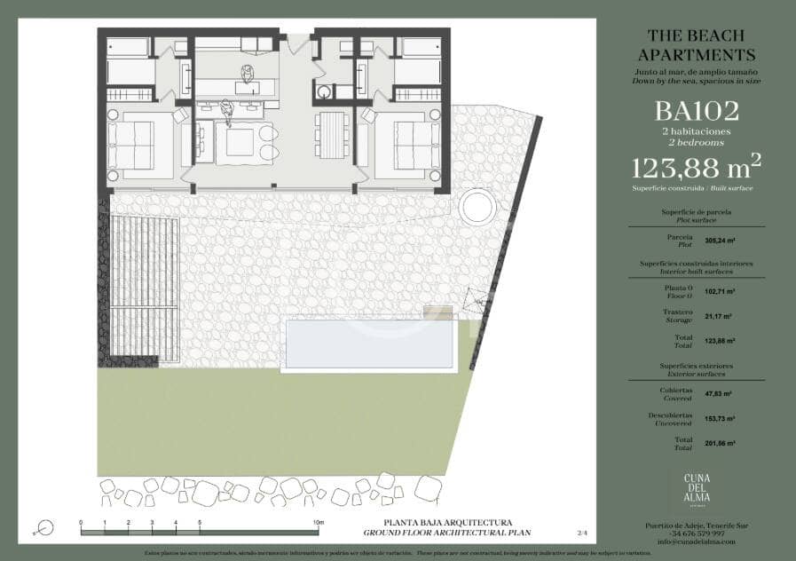 2 soverom Leilighet til salgs i Adeje med svømmebasseng garasje - € 1 240 223 (Ref: 9990072)