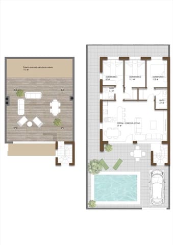 3 soveværelse Villa til salg i La Pinilla, Fuente Alamo de Murcia med swimmingpool - € 249.780 (Ref: 10130821)