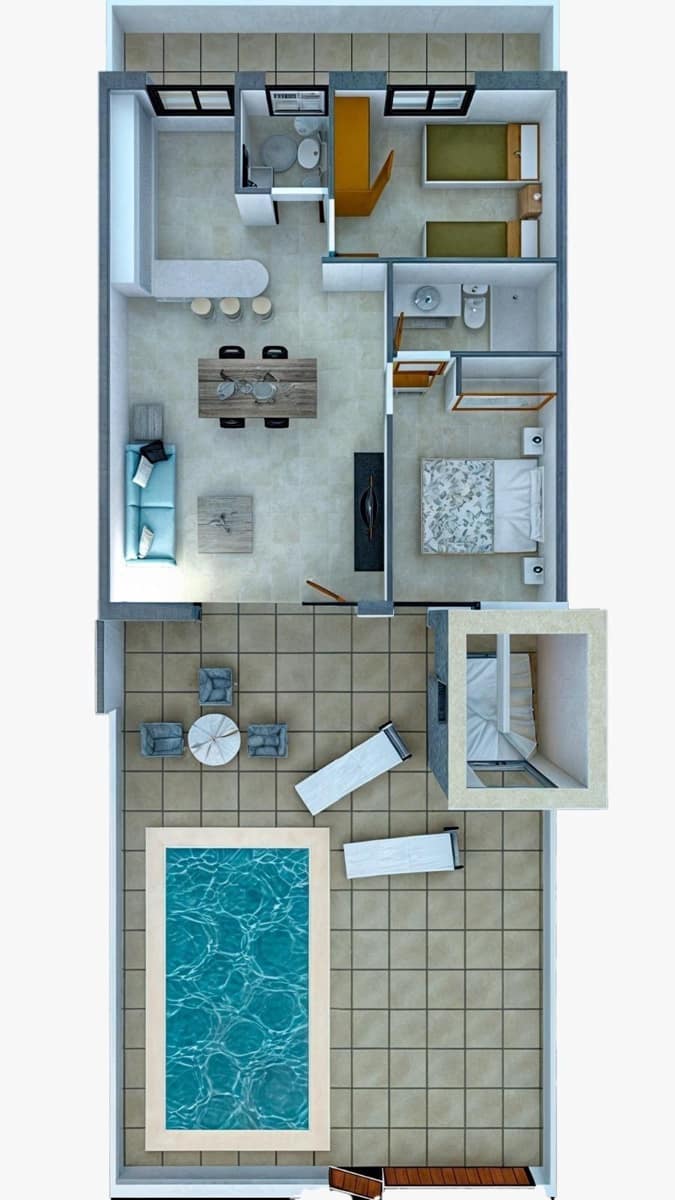 2 sovrum Villa till salu i Fuente Alamo de Murcia med pool - 186 300 € (Ref: 9296014)