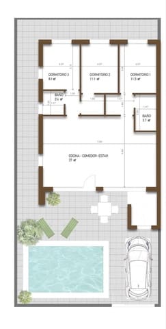 3 sovrum Villa till salu i Fuente Alamo de Murcia med pool - 249 780 € (Ref: 9296025)