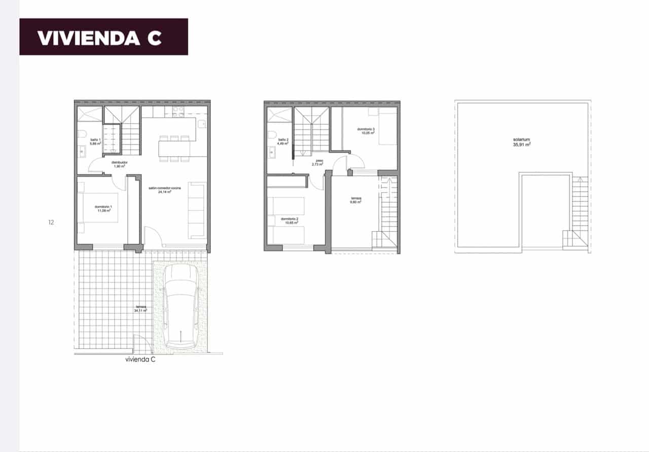 3 chambre Maison de Ville à vendre à Pilar de la Horadada avec piscine - 285 500 € (Ref: 9664331)