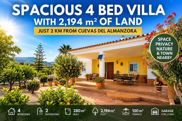 4 slaapkamer Villa te koop in Cuevas del Almanzora met garage - € 250.000 (Ref: 10098311)