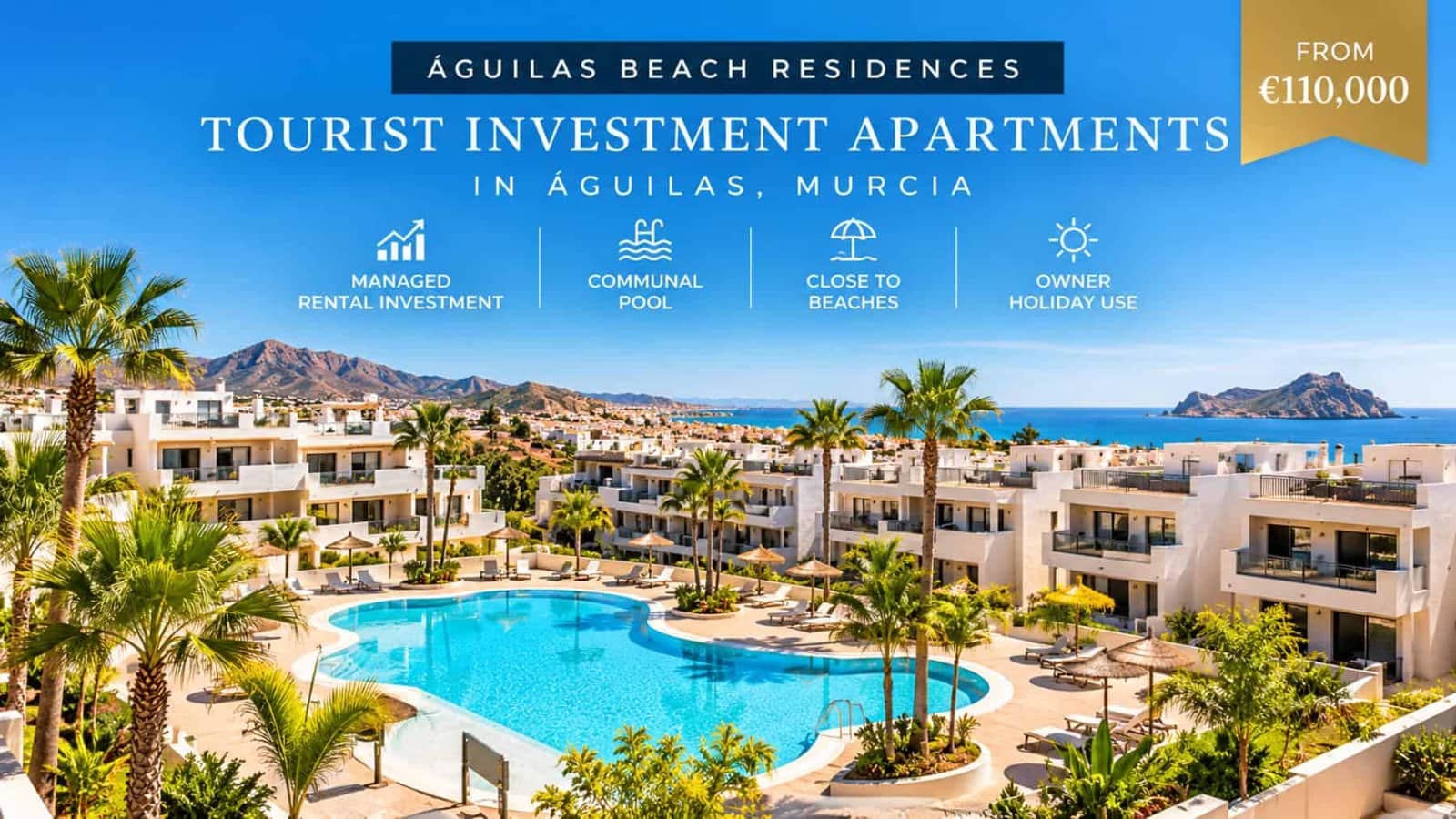 2 soveværelse Lejlighed til salg i Aguilas med swimmingpool garage - € 110.000 (Ref: 10174062)