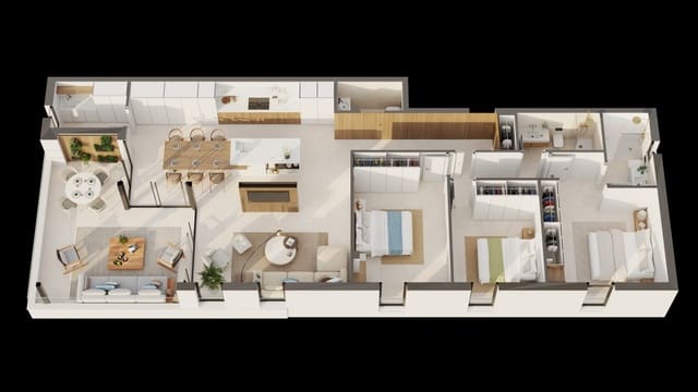 3 soverom Penthouse til salgs i El Rubial, Aguilas med svømmebasseng garasje - € 525 000 (Ref: 8101033)