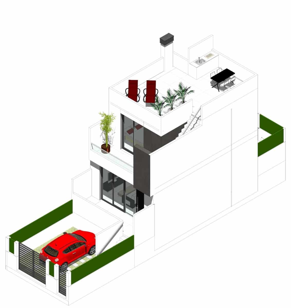3 camera da letto Villetta Bifamiliare in vendita in Cox con piscina garage - 209.000 € (Rif: 9603179)