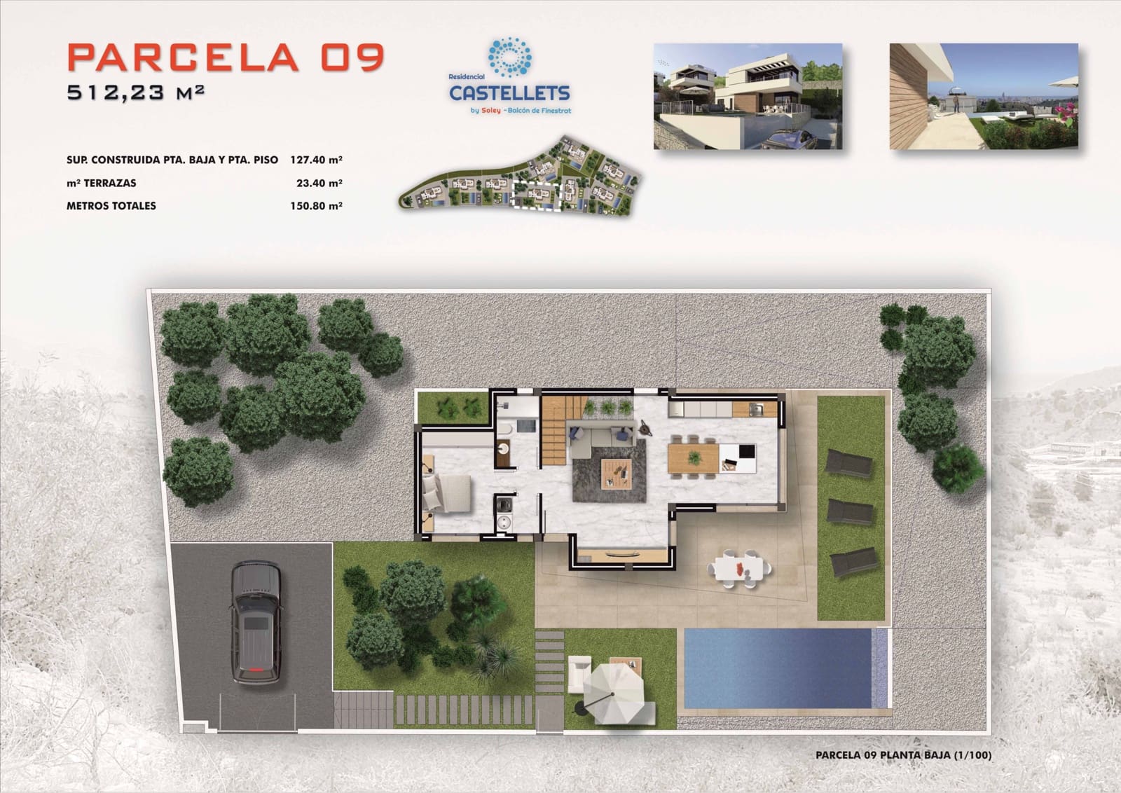 Chalet de 3 habitaciones en Finestrat en venta con piscina - 455.000 € (Ref: 9603204)