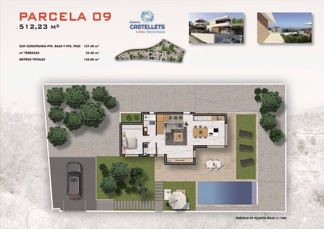 Chalet de 3 habitaciones en Balcón de Finestrat - Terra Marina, Finestrat en venta con piscina - 455.000 € (Ref: 9603204)