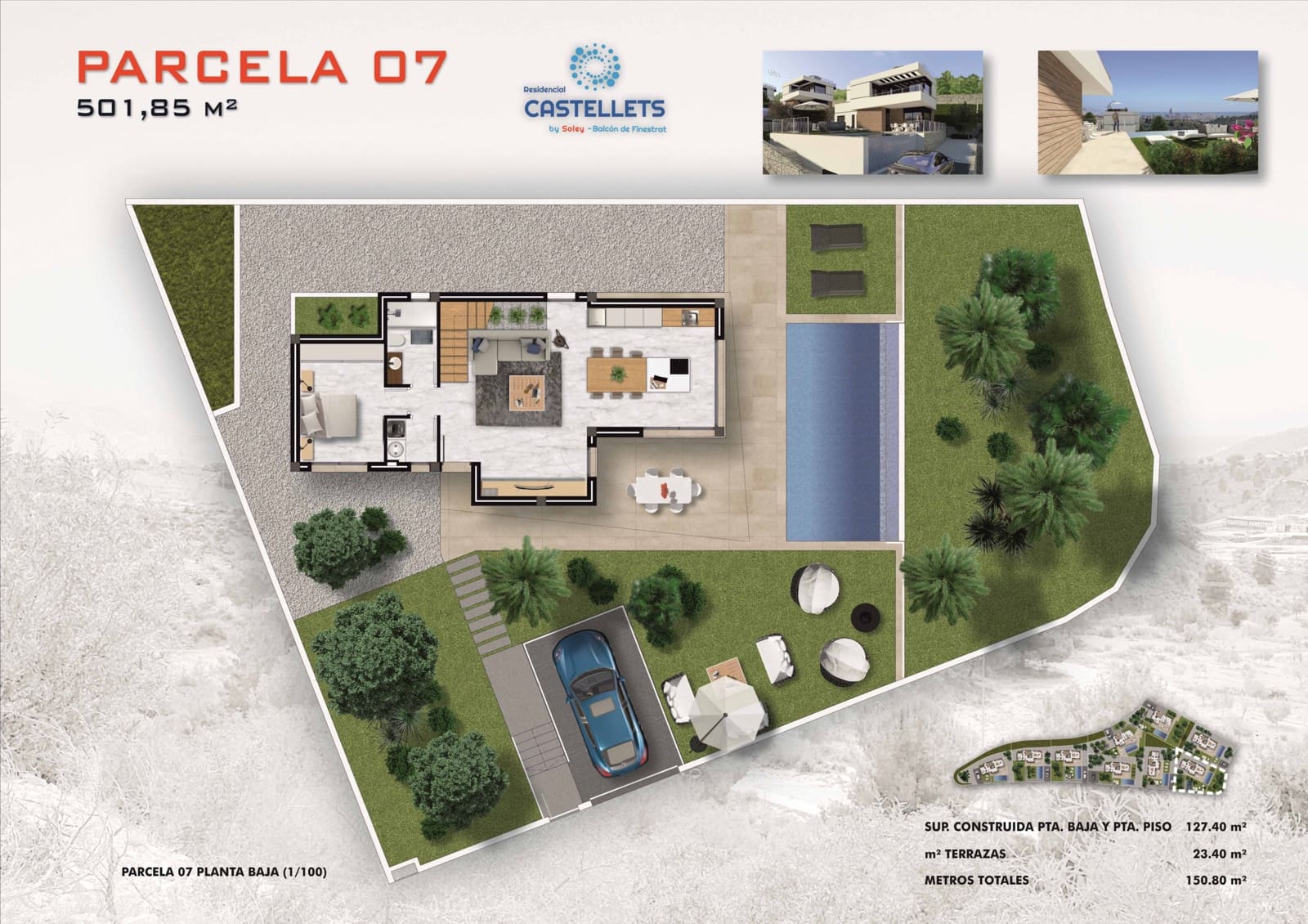 Chalet de 3 habitaciones en Finestrat en venta con piscina - 455.000 € (Ref: 9603204)