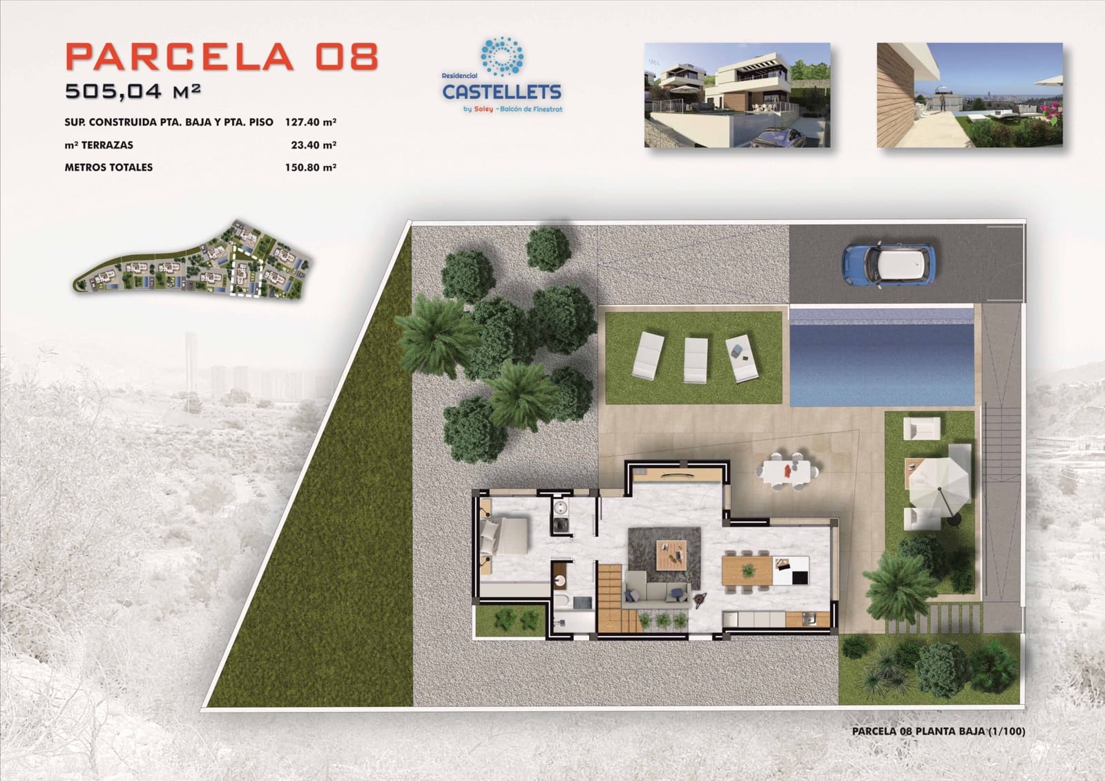 Chalet de 3 habitaciones en Finestrat en venta con piscina - 455.000 € (Ref: 9603204)