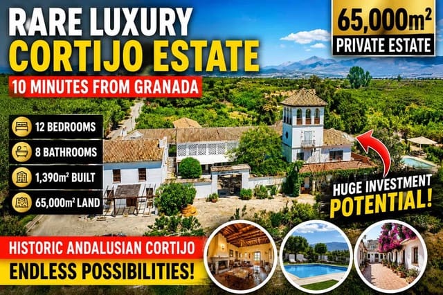 12 sovrum Finca/Hus på landet till salu i Granada stad med pool - 1 650 000 € (Ref: 9858057)