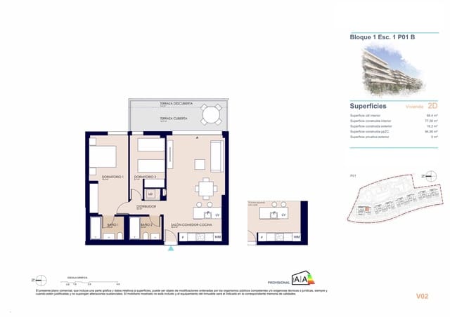 2 sypialnia Apartament na sprzedaż w Devessa - Monte Pego, Dénia z basenem garażem - 324 000 € (Ref: 9105028)