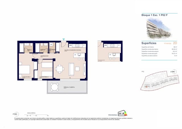 2 sypialnia Apartament na sprzedaż w Devessa - Monte Pego, Dénia z basenem garażem - 324 000 € (Ref: 9105028)