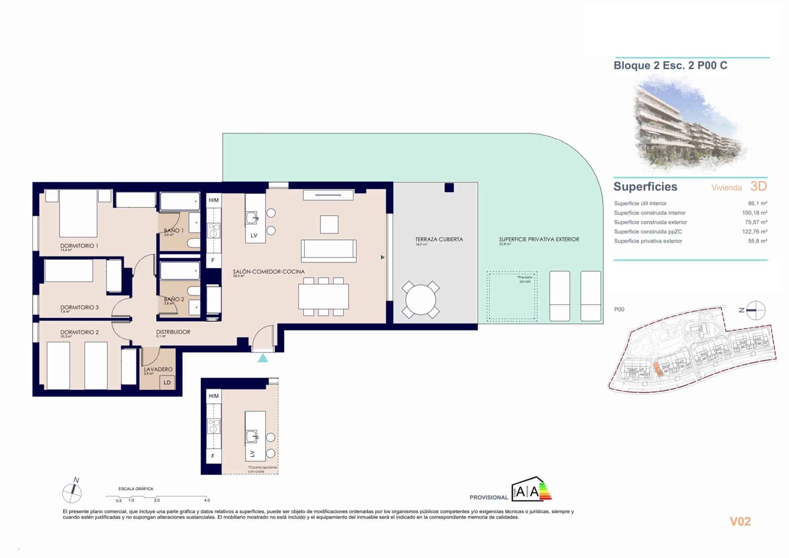 3 soveværelse Lejlighed til salg i Denia - € 414.000 (Ref: 9105029)