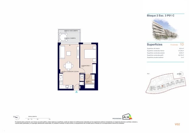 1 sypialnia Apartament na sprzedaż w Devessa - Monte Pego, Dénia z basenem garażem - 243 000 € (Ref: 9381045)