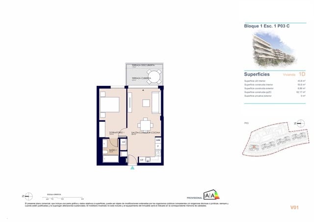 1 sypialnia Apartament na sprzedaż w Devessa - Monte Pego, Dénia z basenem garażem - 243 000 € (Ref: 9381045)