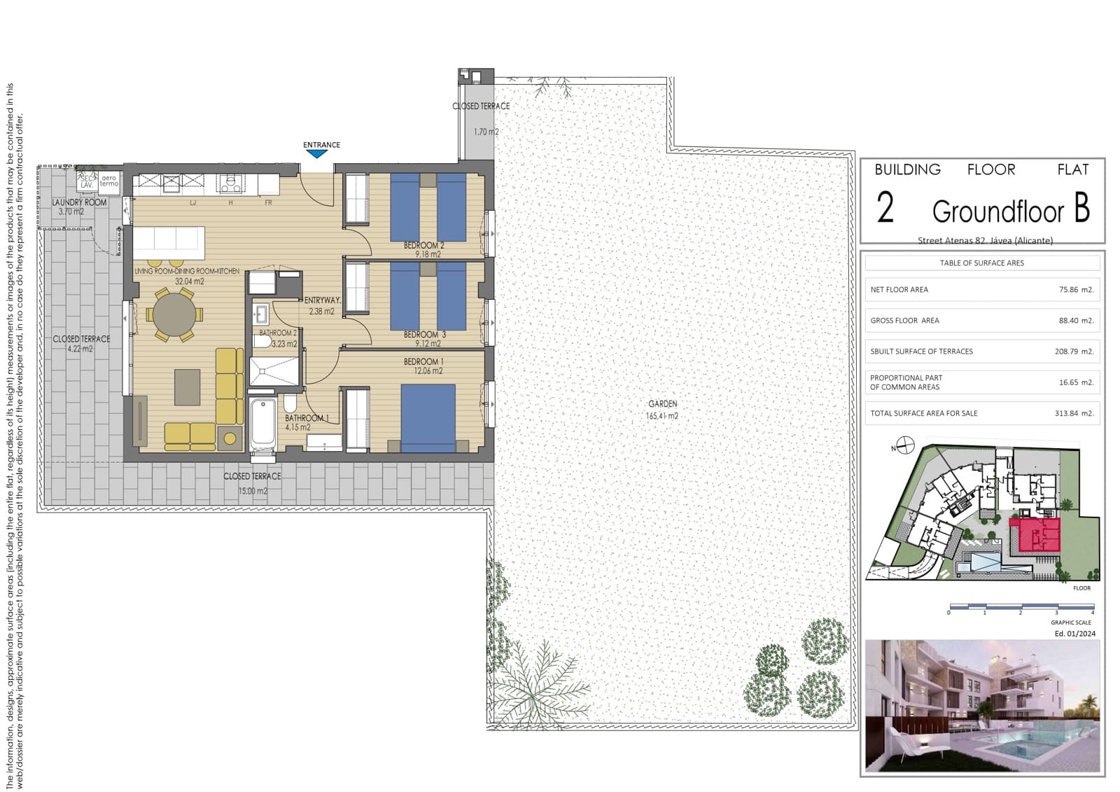 3 soverom Leilighet til salgs i Javea / Xabia med svømmebasseng - € 740 000 (Ref: 9381118)