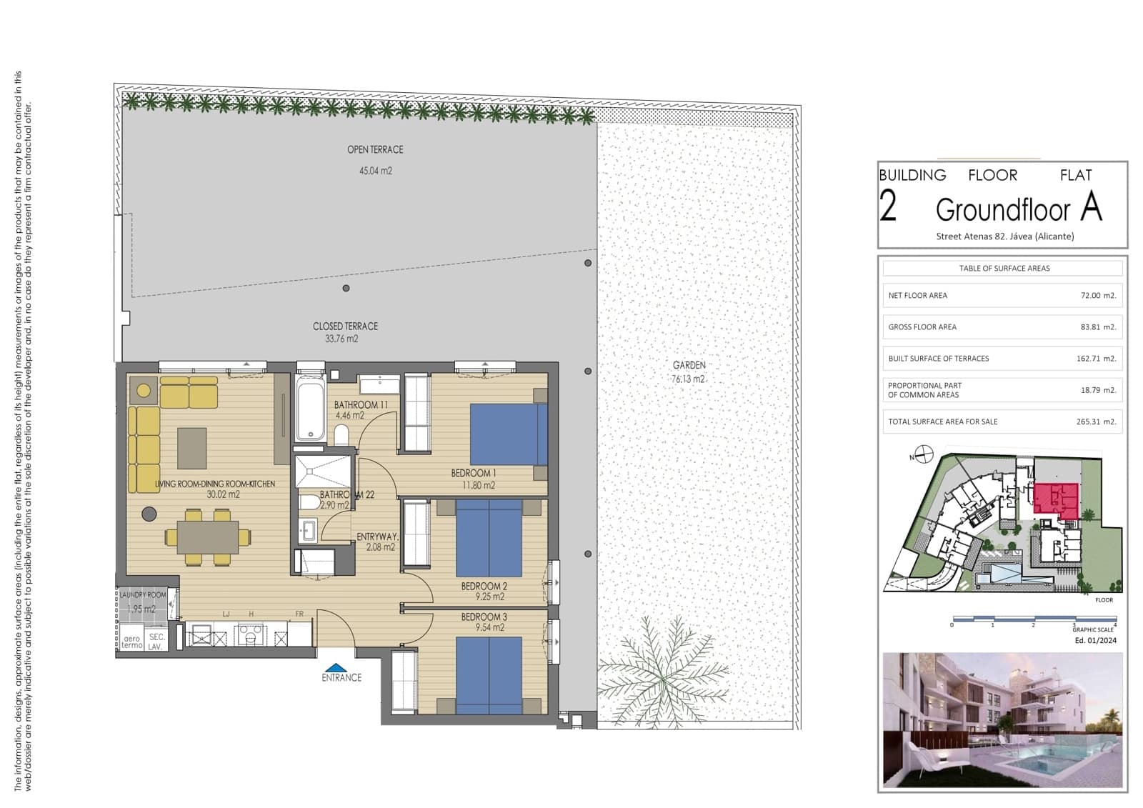 3 slaapkamer Appartement te koop in Javea / Xabia met zwembad - € 675.000 (Ref: 9381119)