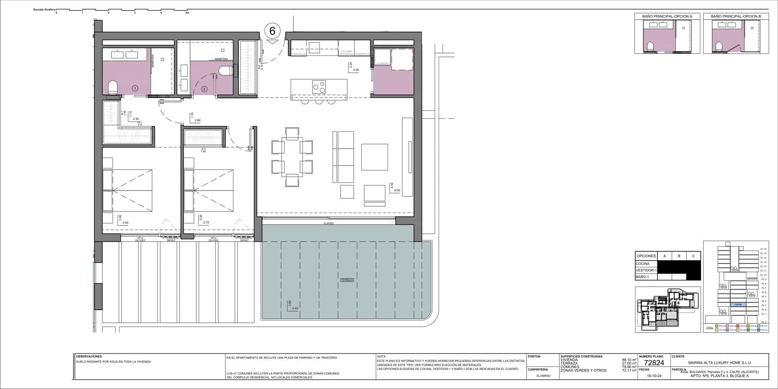 2 makuuhuone Huoneisto myytävänä paikassa Calpe / Calp mukana uima-altaan 
autotalli - 587 000 € (Ref: 9381179)