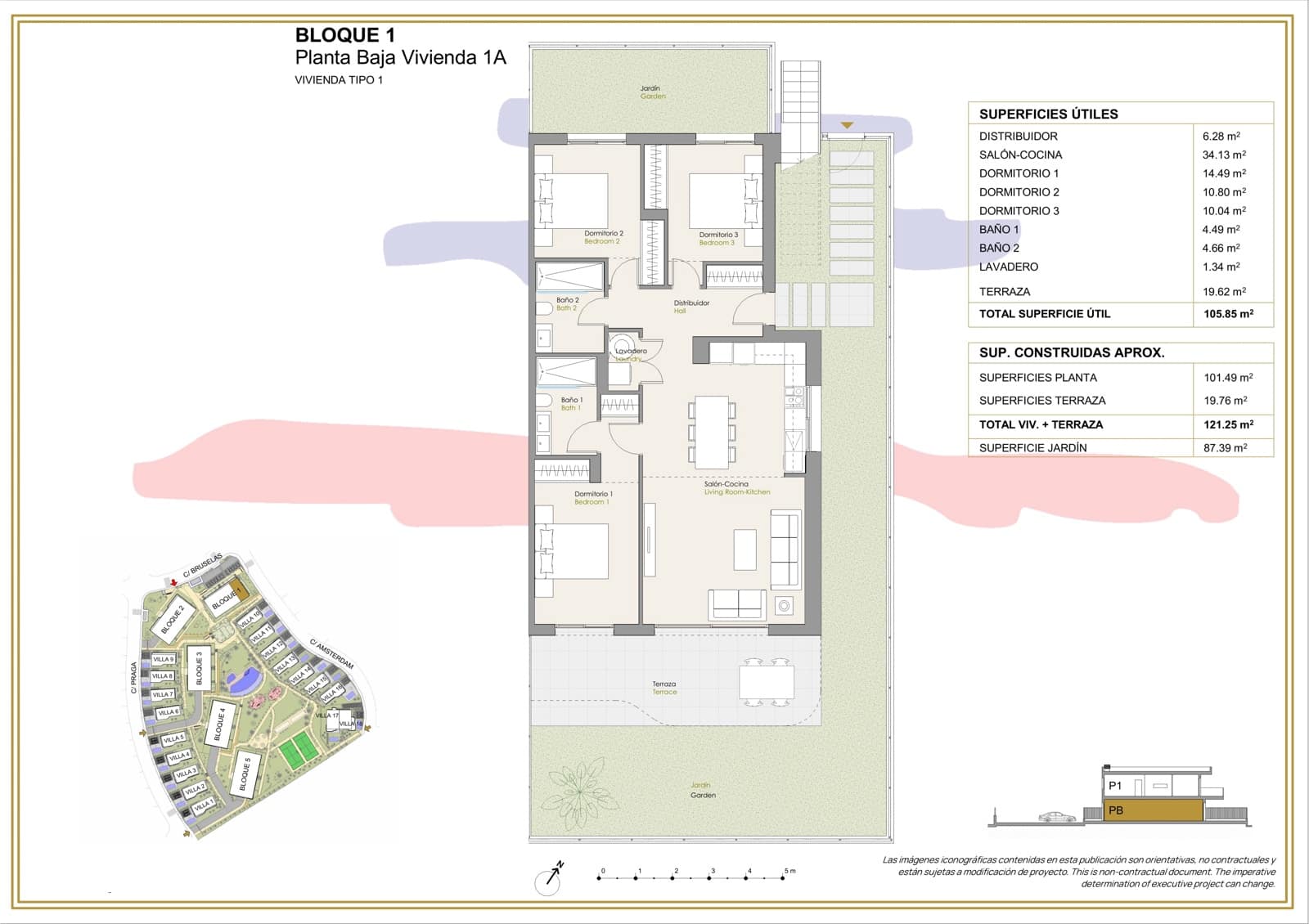 3 makuuhuone Huoneisto myytävänä paikassa Finestrat mukana uima-altaan 
autotalli - 515 000 € (Ref: 9386946)
