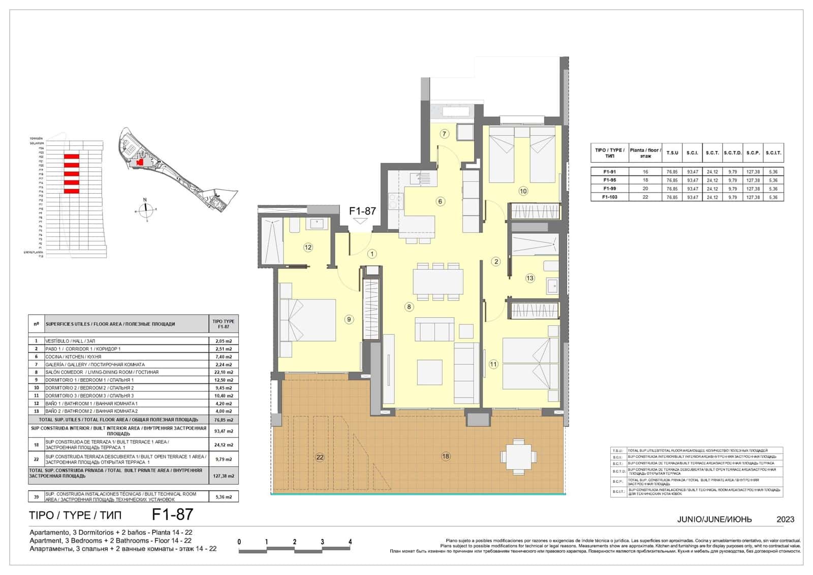 3 soveværelse Lejlighed til salg i Benidorm med swimmingpool - € 509.000 (Ref: 9426640)