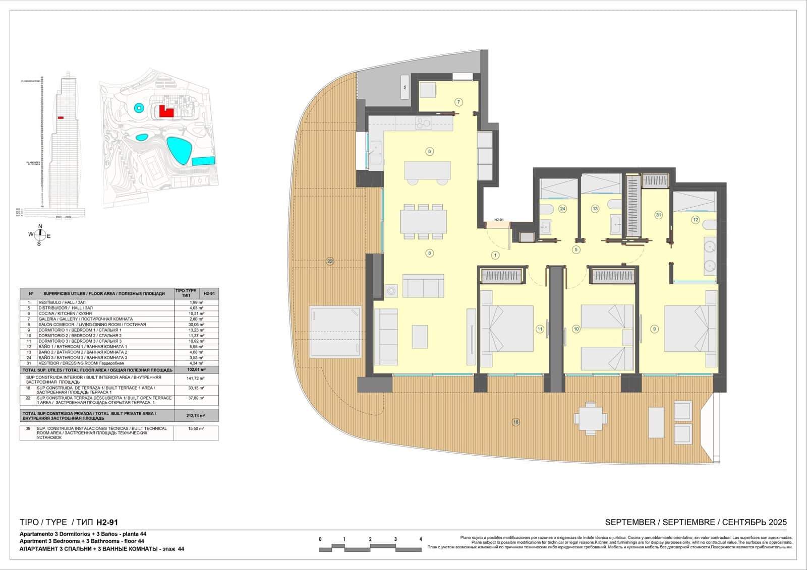 3 sovrum Lägenhet till salu i Benidorm med pool garage - 1 661 000 € (Ref: 9529074)