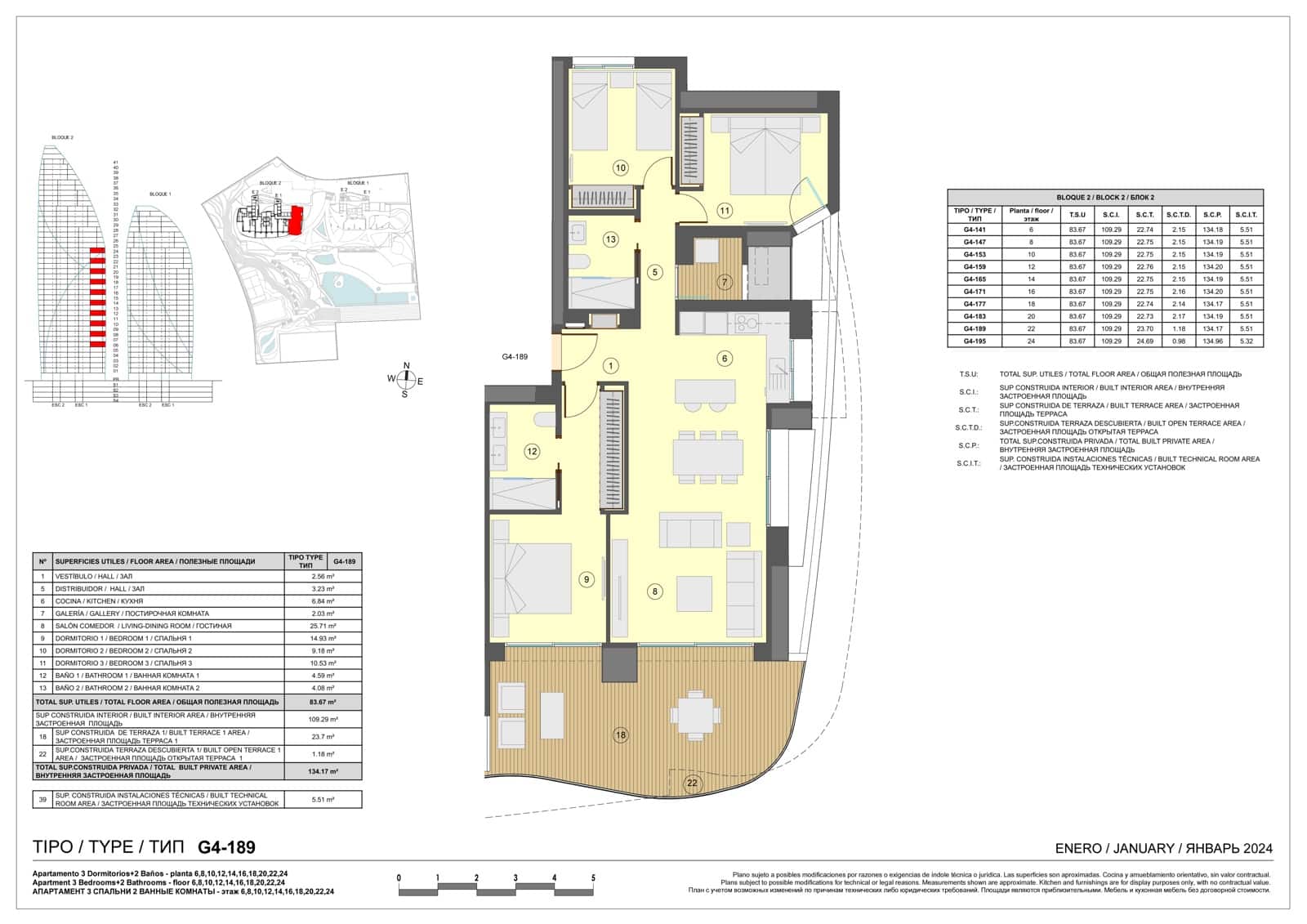 3 soveværelse Lejlighed til salg i Benidorm med swimmingpool garage - € 932.000 (Ref: 9550314)