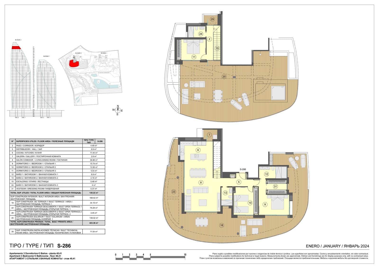 3 sypialnia Apartament na sprzedaż w Benidorm z basenem garażem - 2 038 000 € (Ref: 9550322)