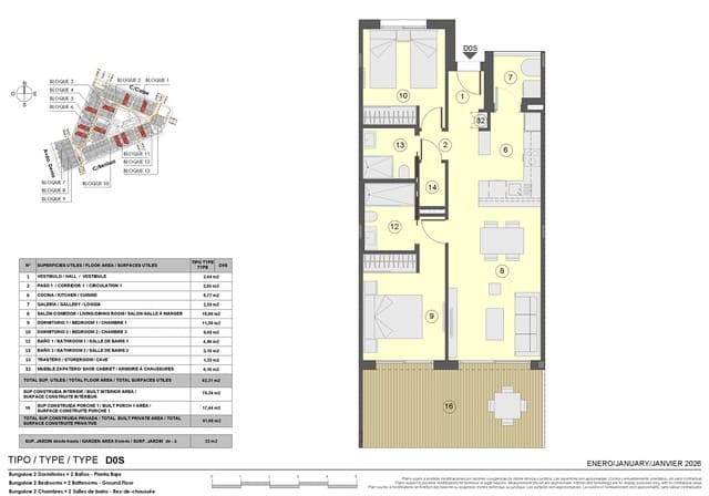 2 chambre Appartement à vendre à El Chaparral - La Siesta - La Torreta, Torrevieja avec piscine garage - 315 000 € (Ref: 9593259)