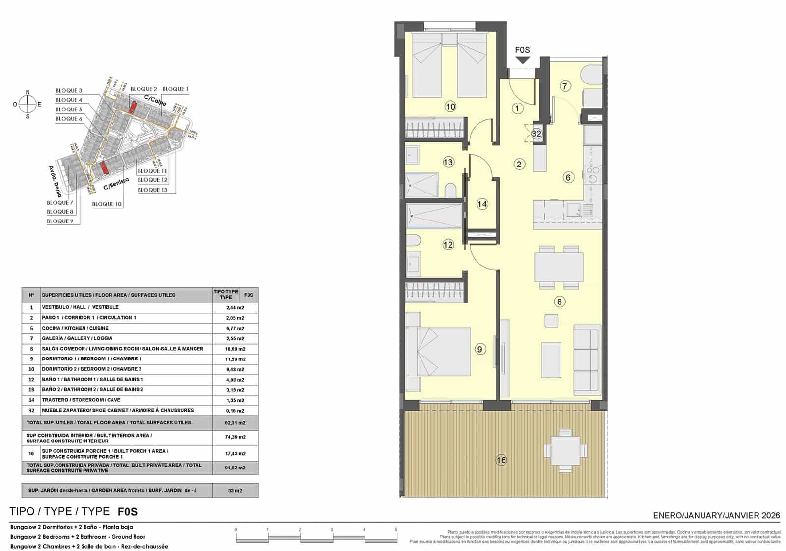 2 chambre Appartement à vendre à Torrevieja avec piscine garage - 327 000 € (Ref: 9593260)