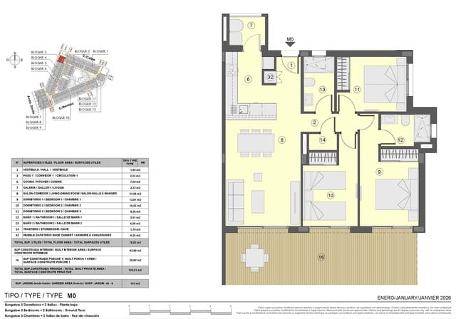 3 chambre Appartement à vendre à El Chaparral - La Siesta - La Torreta, Torrevieja avec piscine garage - 379 000 € (Ref: 9593263)