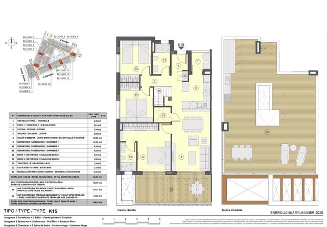2 soverom Leilighet til salgs i El Chaparral - La Siesta - La Torreta, Torrevieja med svømmebasseng garasje - € 420 000 (Ref: 9593264)