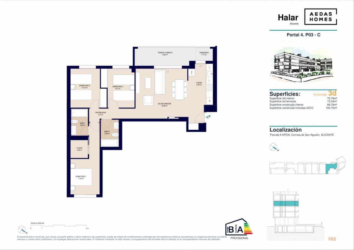 3 slaapkamer Appartement te koop in Alicante stad met zwembad garage - € 389.500 (Ref: 9635204)