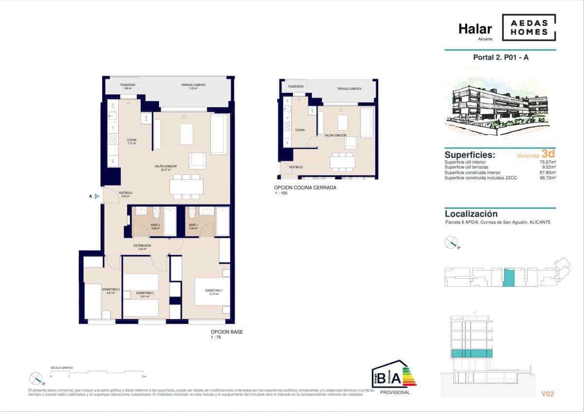 3 slaapkamer Appartement te koop in Alicante stad met zwembad garage - € 389.500 (Ref: 9635204)